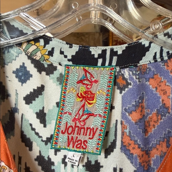 Johnny Was Colorful Floral and Geometric Blouse - Picture 2 of 4